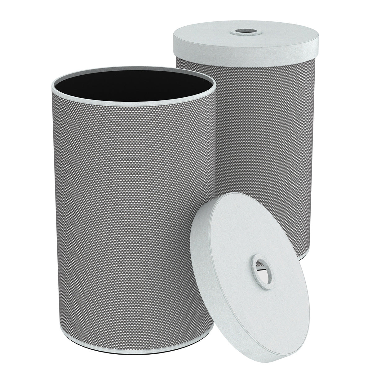 Large Cylinder Hamper w/ Finger Hole - Broadweave Leather Match - Signature Collection
