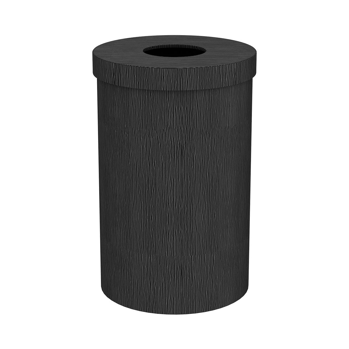 Large Cylinder Hamper w/ 6" Hole - Wave Textured Leather Match - Quick Ship