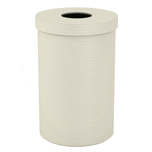 Large Cylinder Hamper w/ 6" Hole - Jumbo Woven Embossed Leather Match - Signature Collection