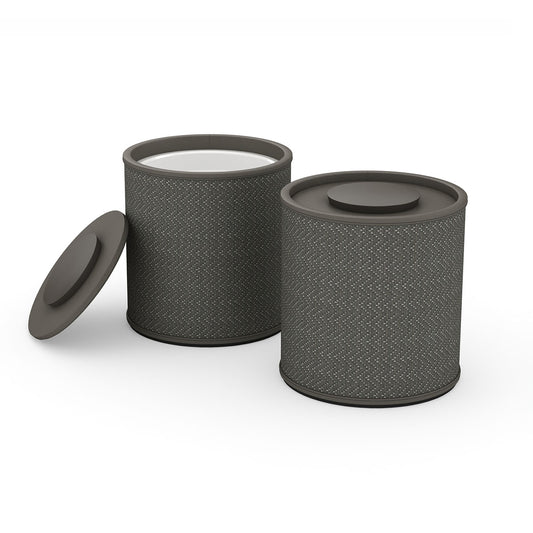 Round Ice Bucket w/ Recessed Handle - Chevron Mendong - Signature Collection