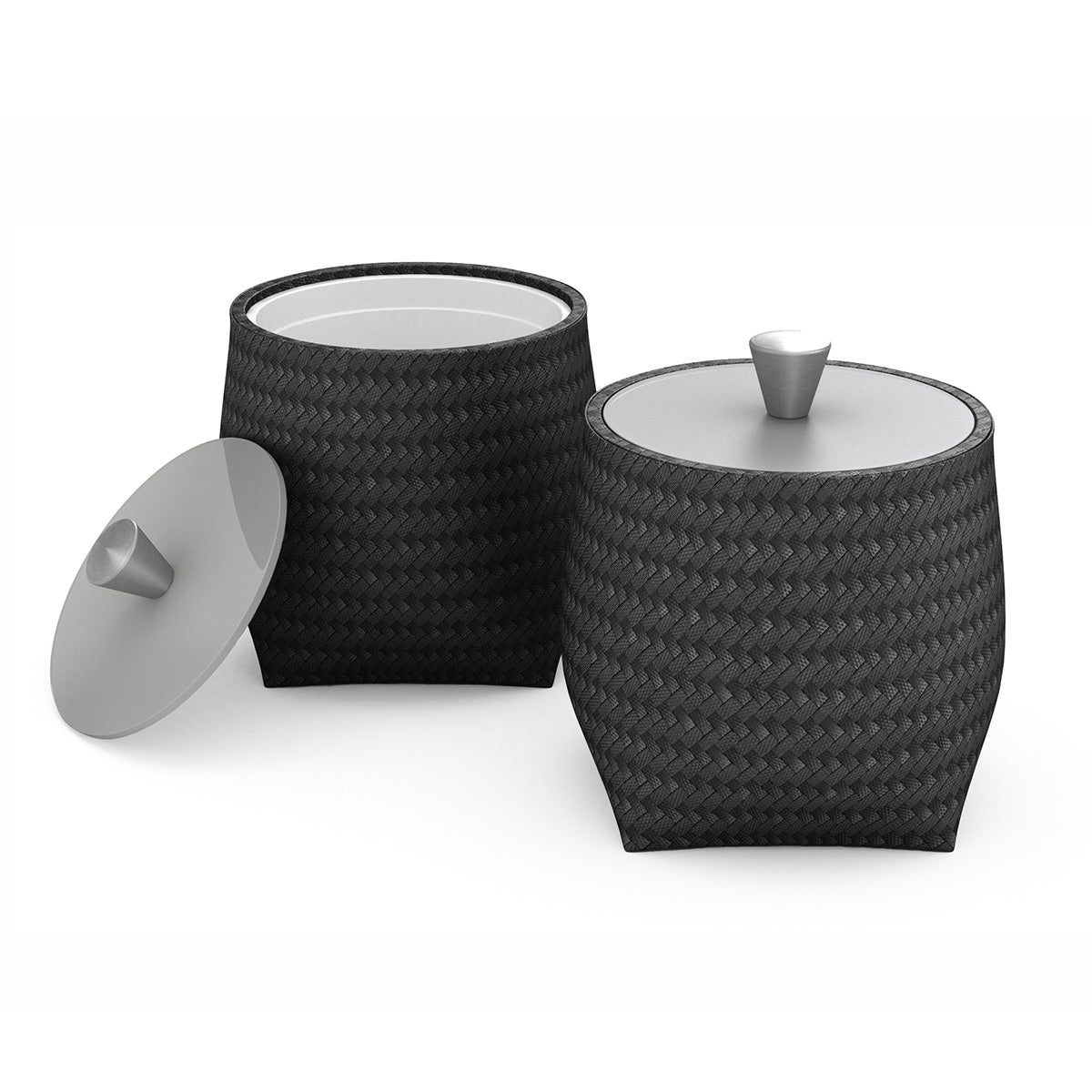 Large Round Ice Bucket w/ Aluminum Knob - Polyweave - Signature Collection