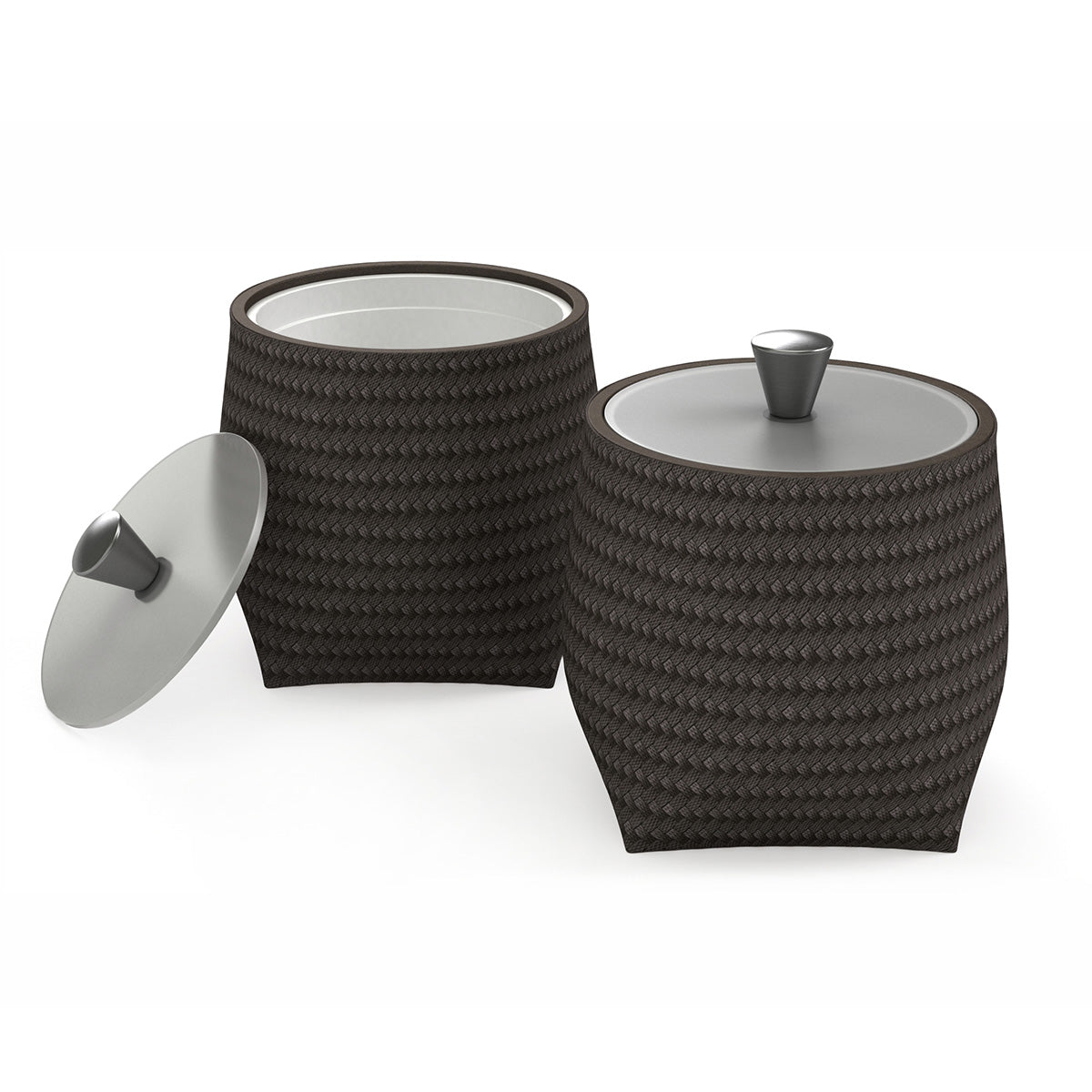 Large Round Ice Bucket w/ Aluminum Knob - Polyweave - Signature Collection