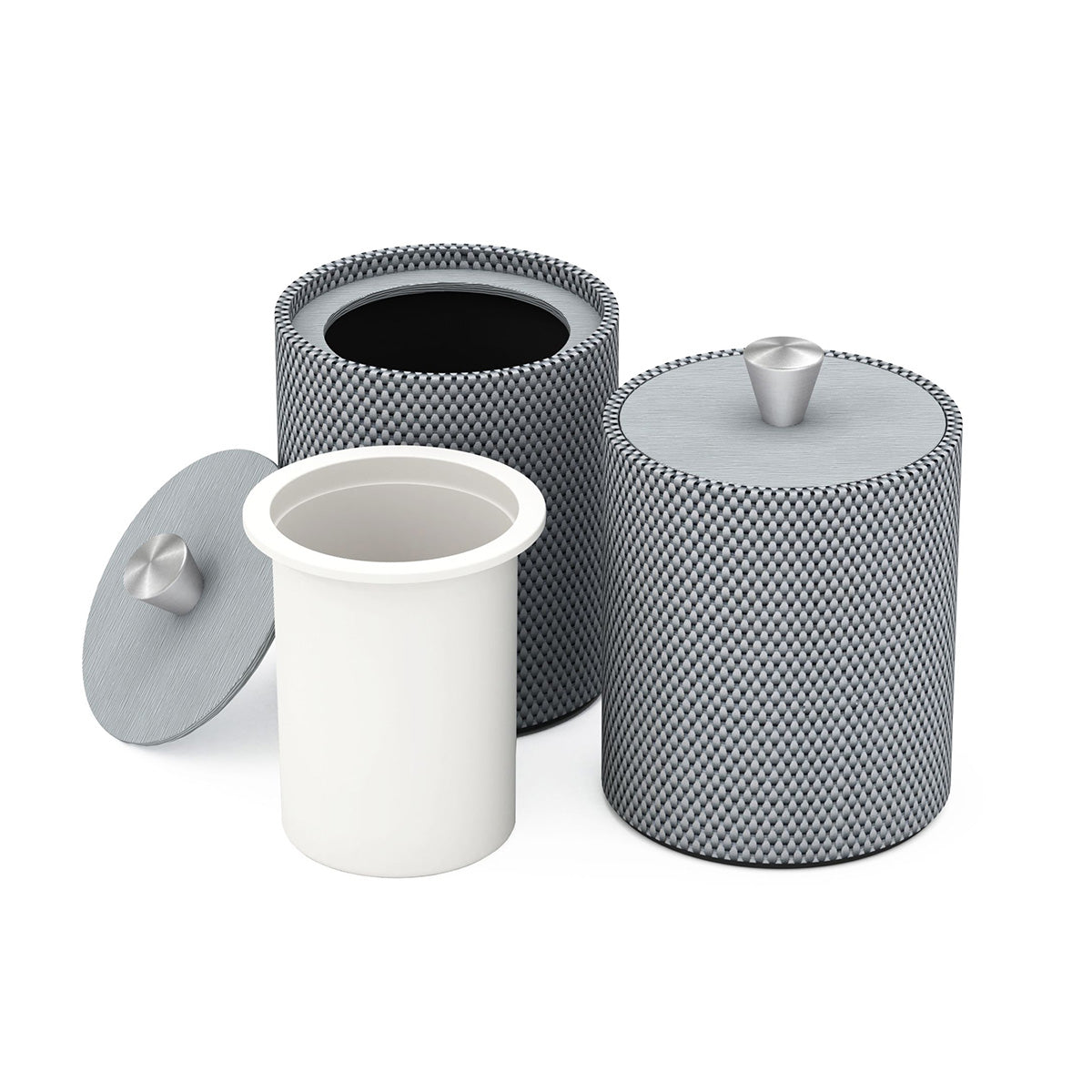 Round Ice Bucket w/ Aluminum Knob - Broadweave Woven Foam - Signature Collection