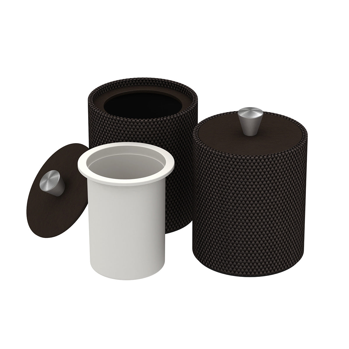 Round Ice Bucket w/ Aluminum Knob - Broadweave Woven Foam - Signature Collection