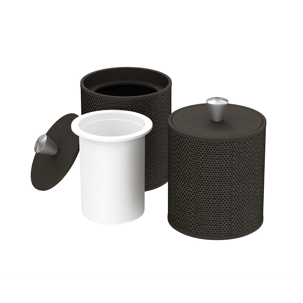 Round Ice Bucket w/ Aluminum Knob - Broadweave Mendong - Signature Collection