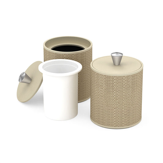 Round Ice Bucket w/ Aluminum Knob - Broadweave Mendong - Signature Collection