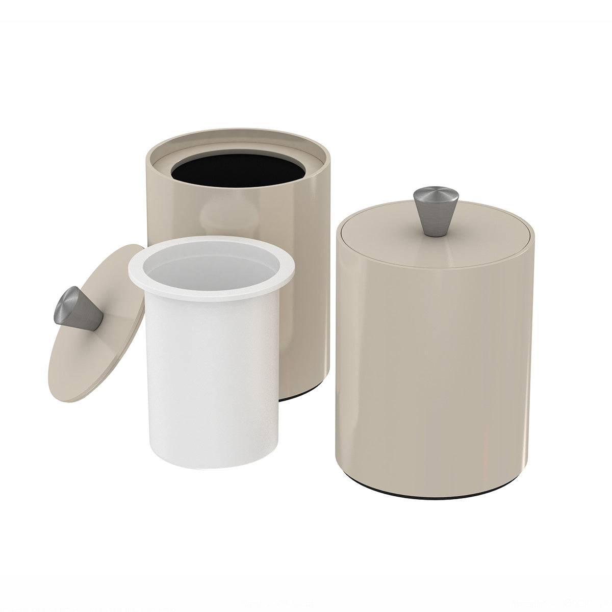 Round Ice Bucket w/ Aluminum Knob - Lacquer - Signature Collection