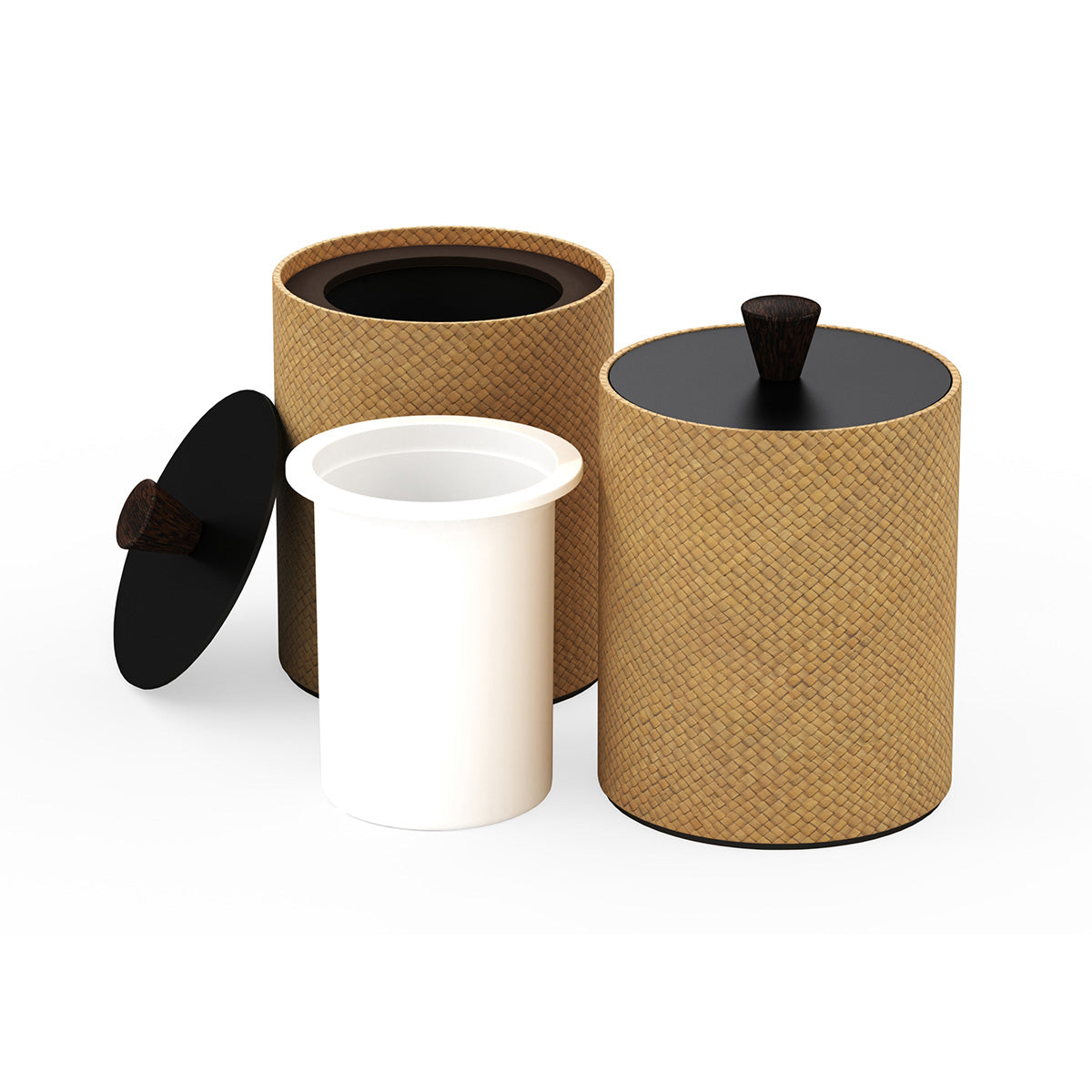 Round Ice Bucket w/ Wood Knob - Pandan - Signature Collection