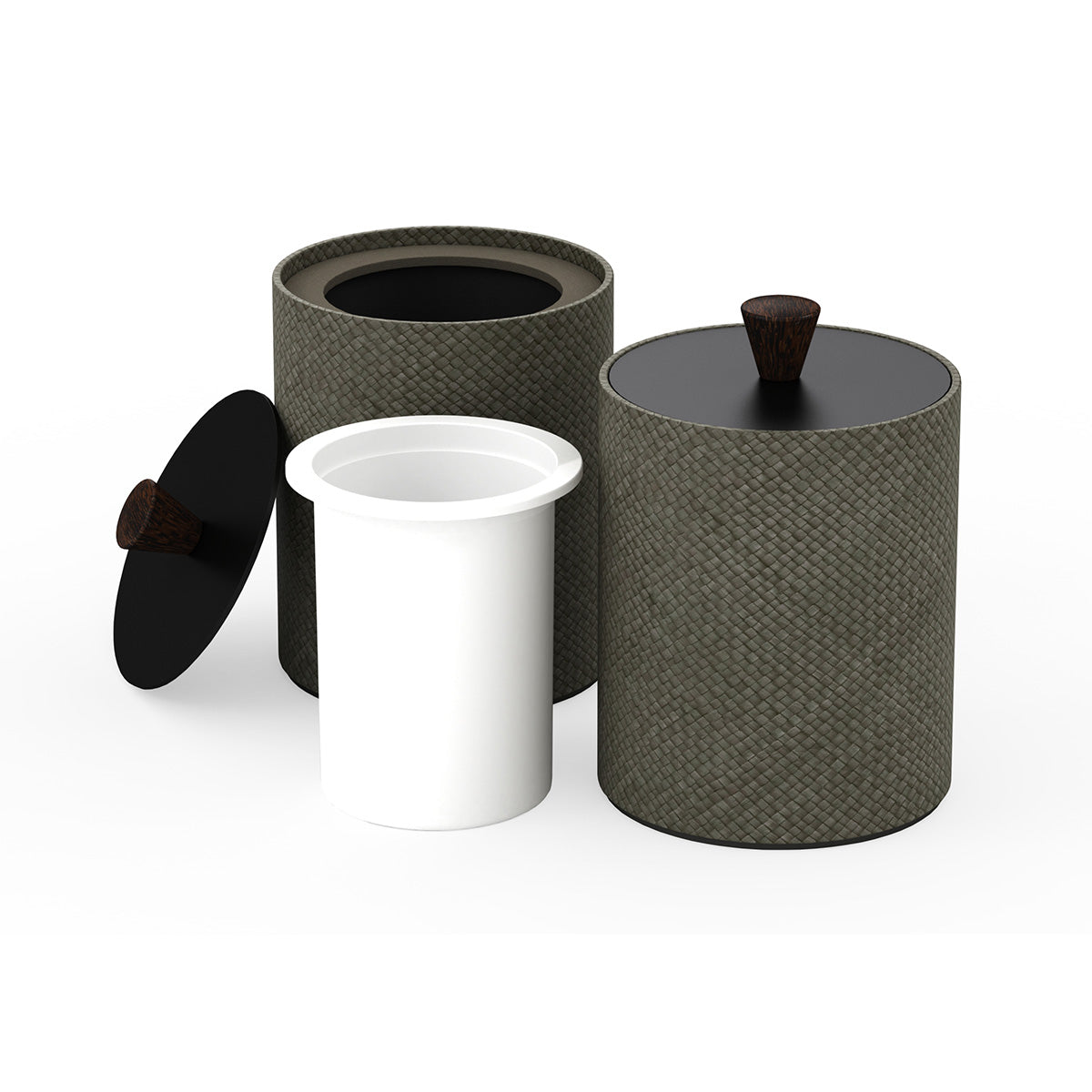 Round Ice Bucket w/ Wood Knob - Pandan - Signature Collection