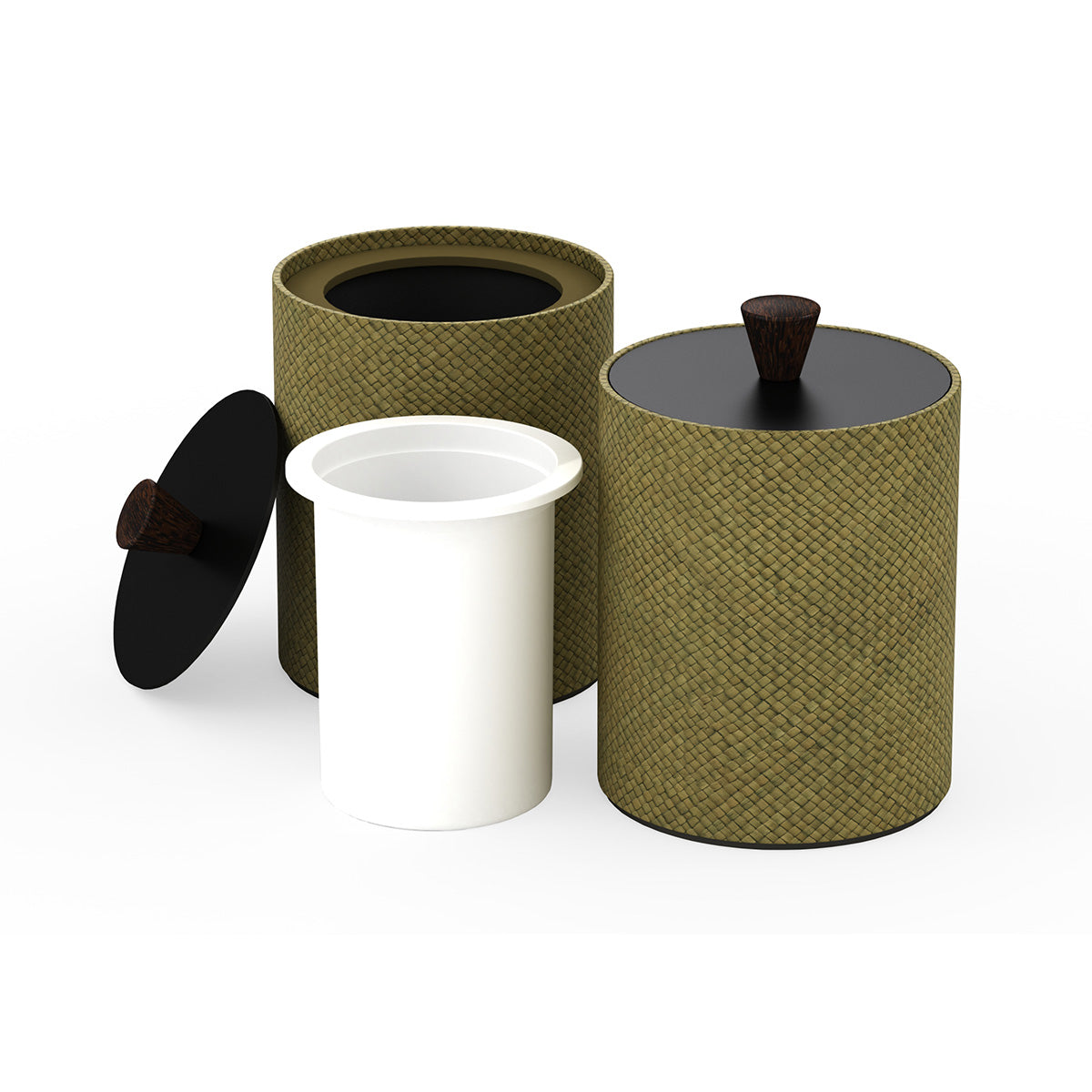 Round Ice Bucket w/ Wood Knob - Pandan - Signature Collection