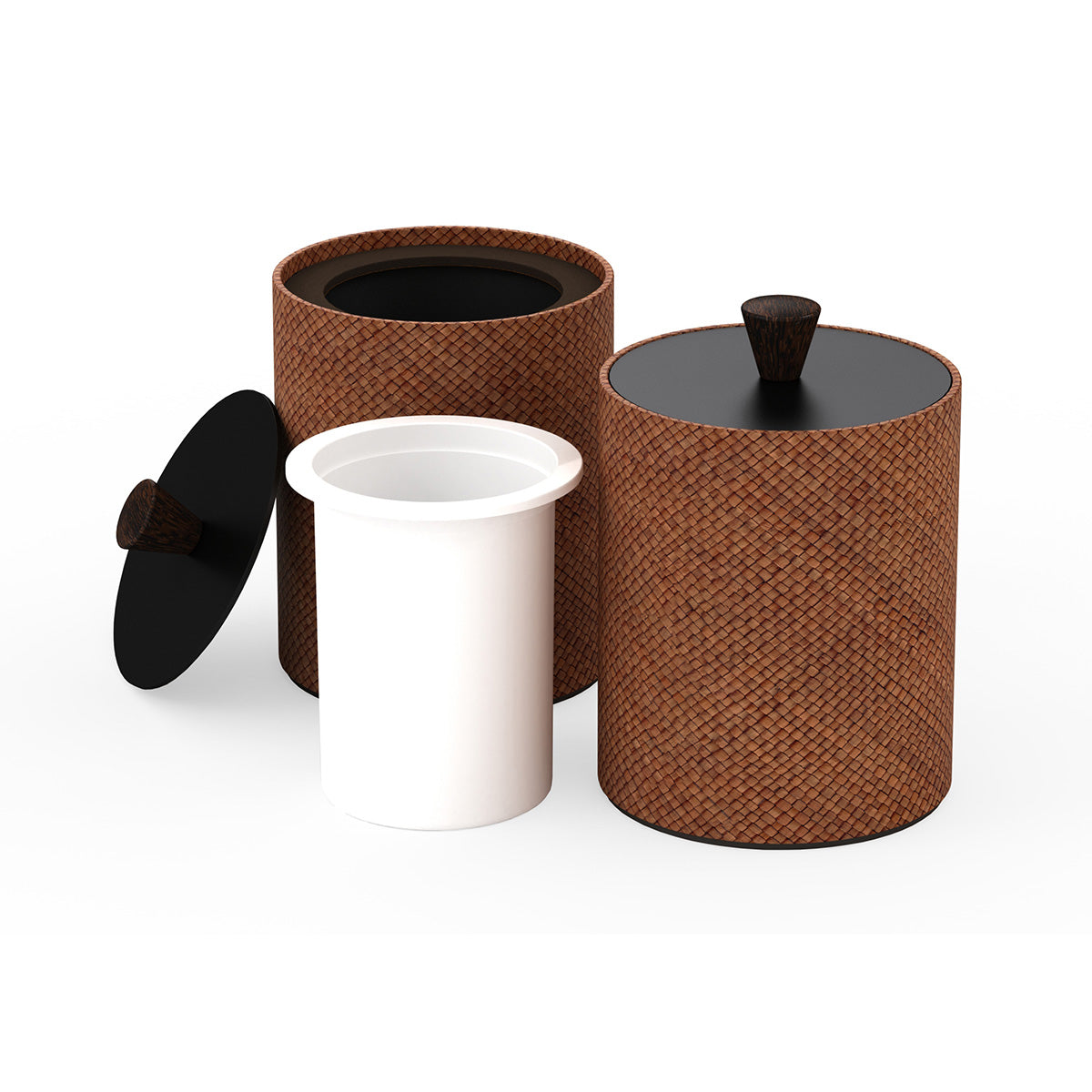 Round Ice Bucket w/ Wood Knob - Pandan - Signature Collection