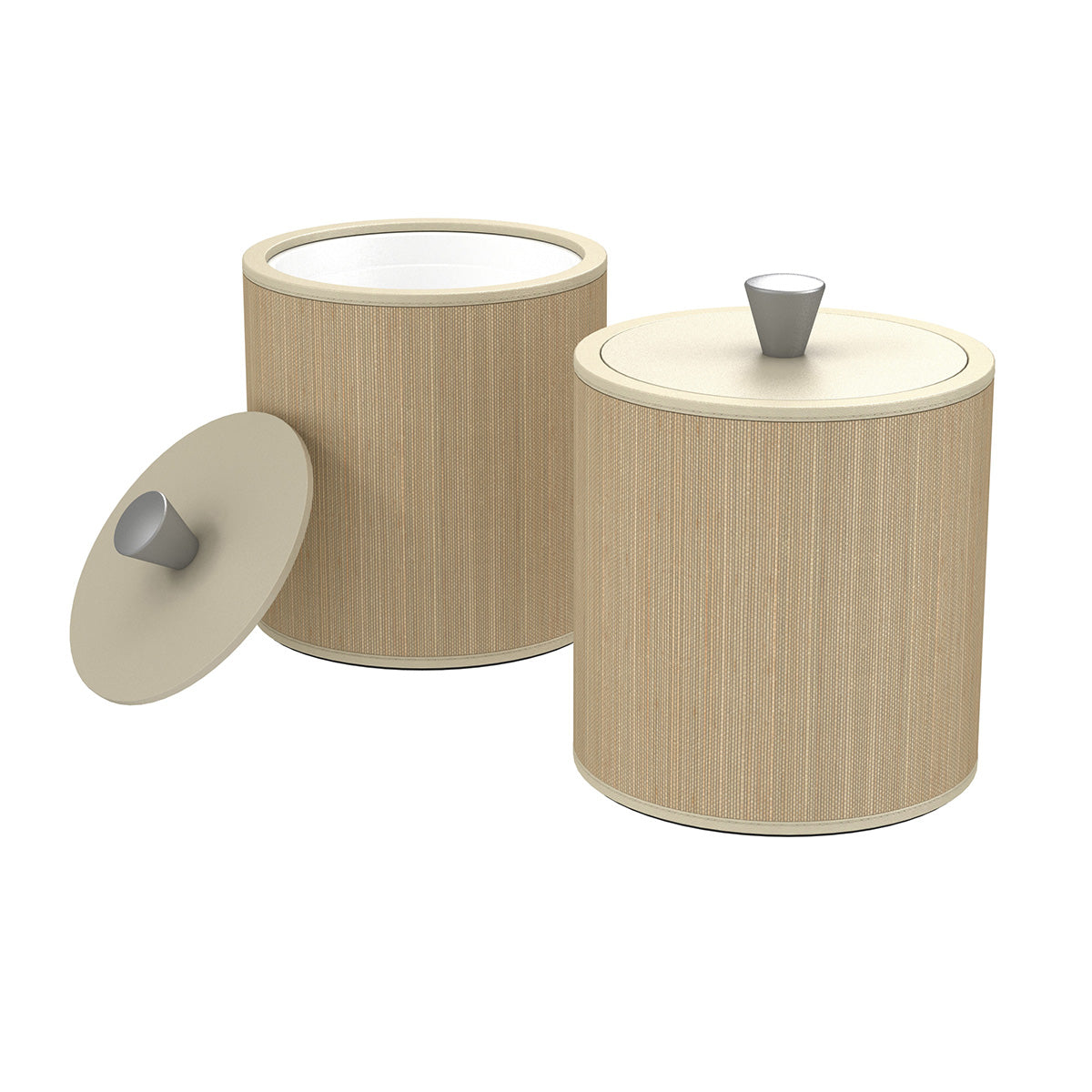 Large Round Ice Bucket w/ Aluminum Knob - Classic Mendong - Signature Collection