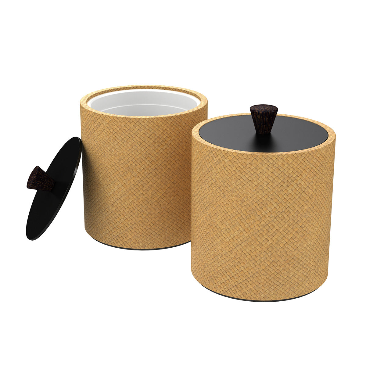 Large Round Ice Bucket w/ Wood Knob - Pandan - Signature Collection