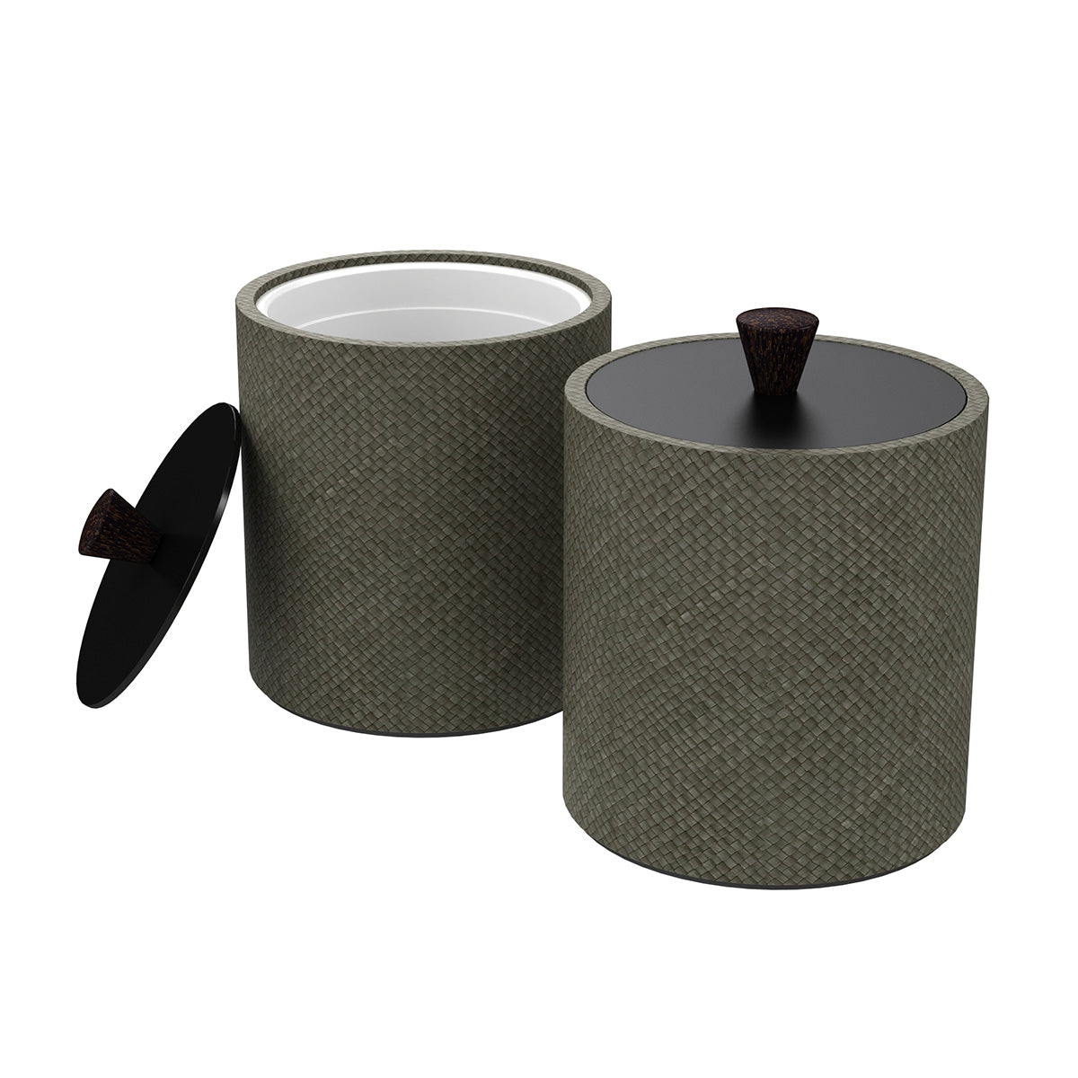Large Round Ice Bucket w/ Wood Knob - Pandan - Signature Collection