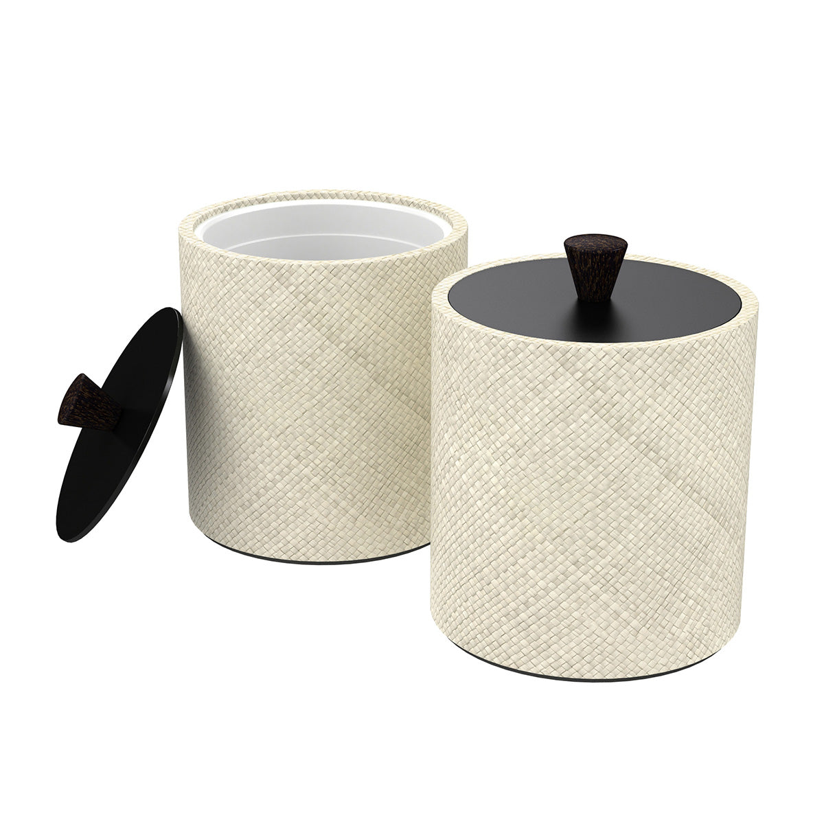 Large Round Ice Bucket w/ Wood Knob - Pandan - Signature Collection