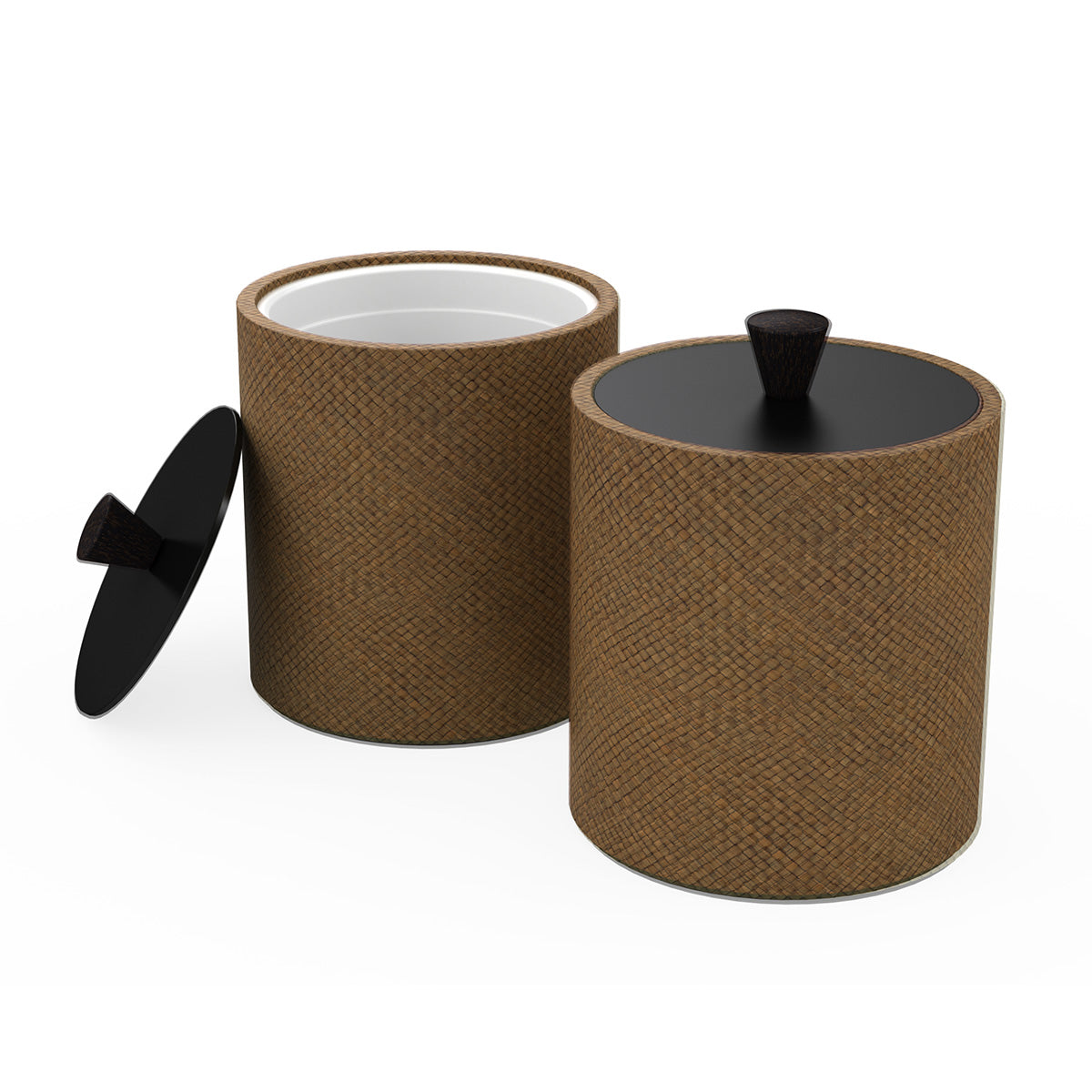 Large Round Ice Bucket w/ Wood Knob - Pandan - Signature Collection