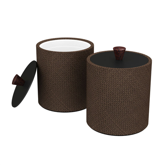 Large Round Ice Bucket w/ Wood Knob - Pandan - Signature Collection