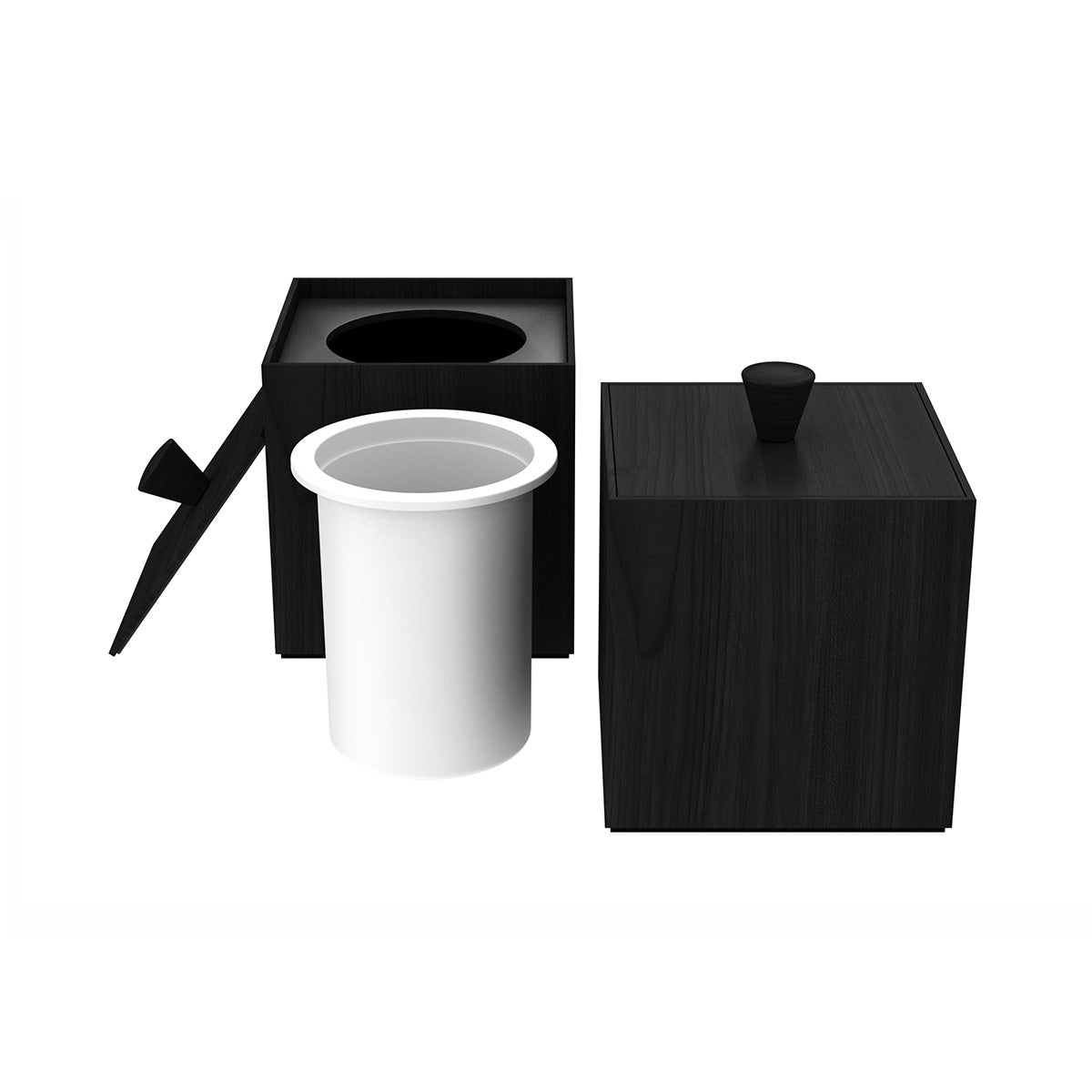 Cube Ice Bucket w/ Wood Knob - Heritage Wood - Signature Collection