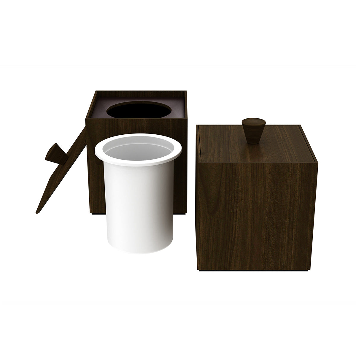 Cube Ice Bucket w/ Wood Knob - Heritage Wood - Signature Collection