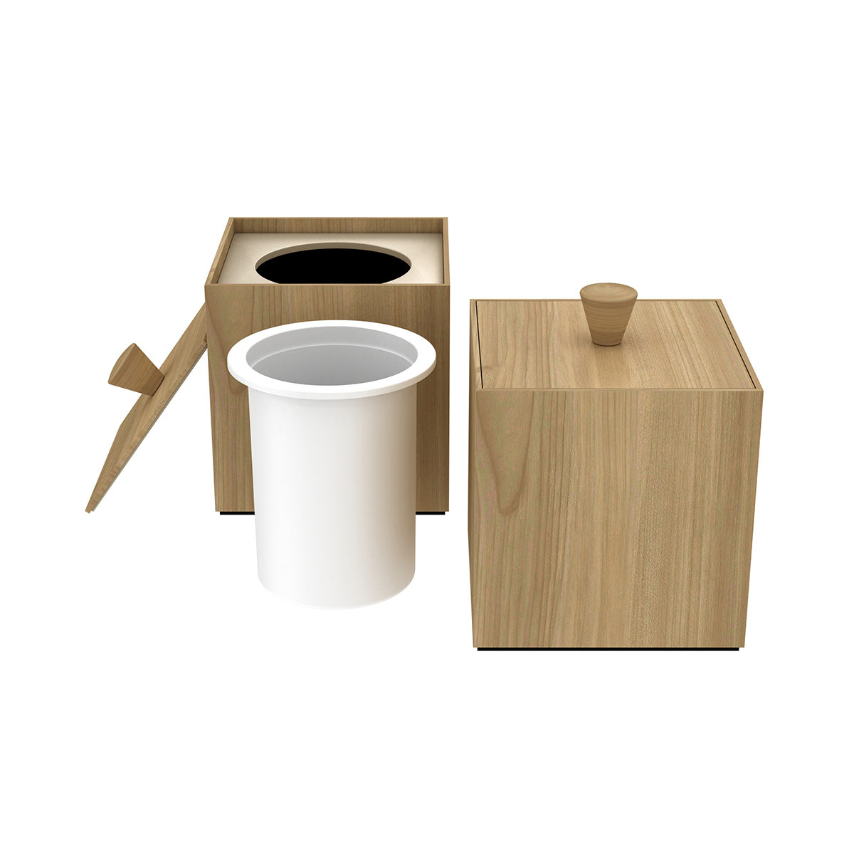 Cube Ice Bucket w/ Wood Knob - Heritage Wood - Signature Collection
