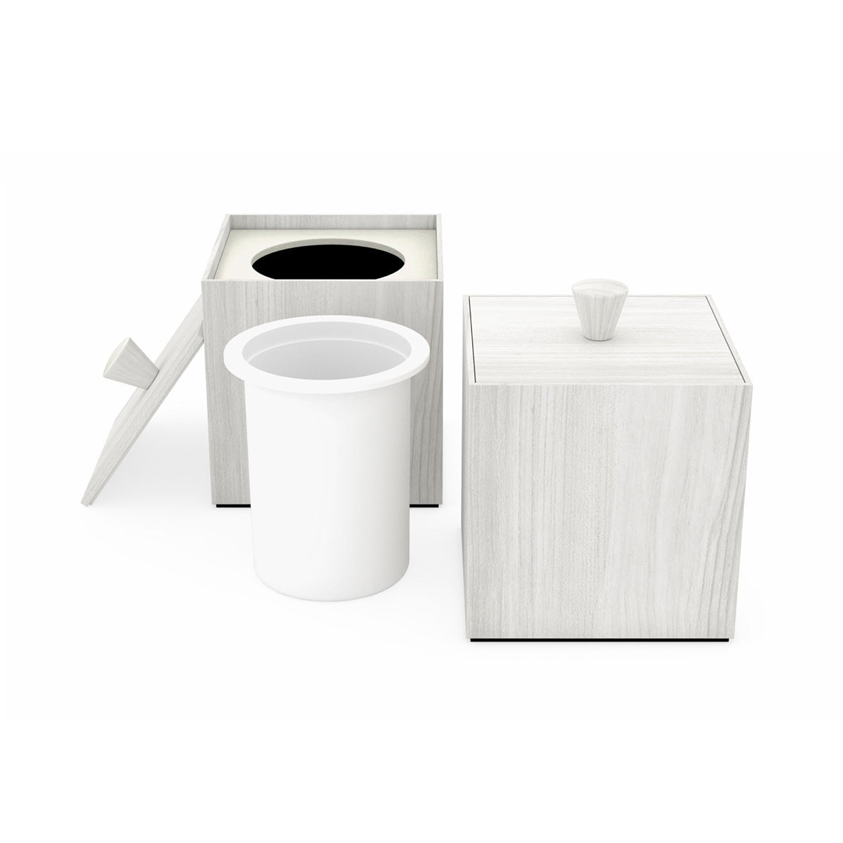 Cube Ice Bucket w/ Wood Knob - Heritage Wood - Signature Collection