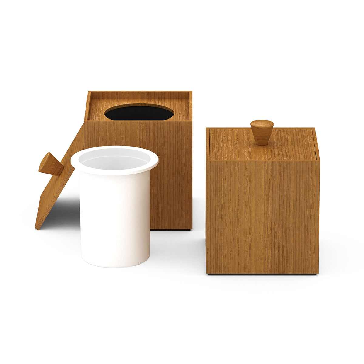 Cube Ice Bucket w/ Wood Knob - Heritage Wood - Signature Collection