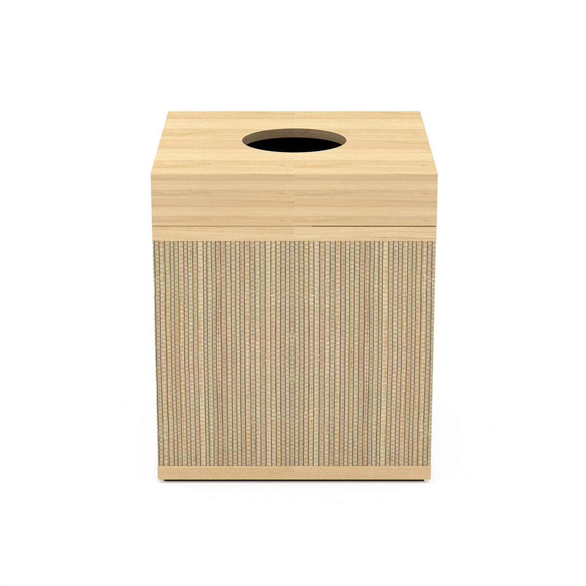 Tissue Box Cover - Classic Mendong w/ Wood Trim - Signature Collection
