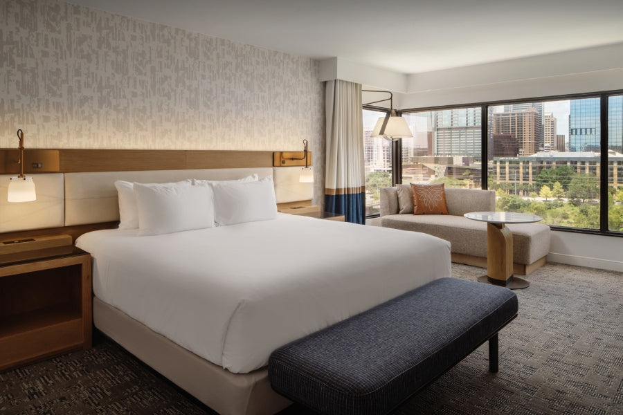 Guestroom Draperies as Inspiration for Bath Accessories