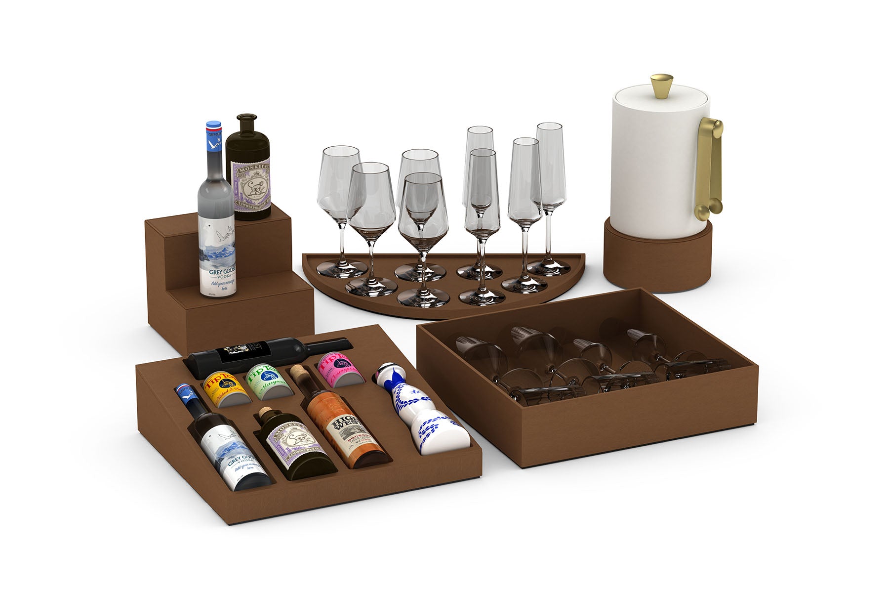 Guest Room Minibar: Glassware and Alcohol